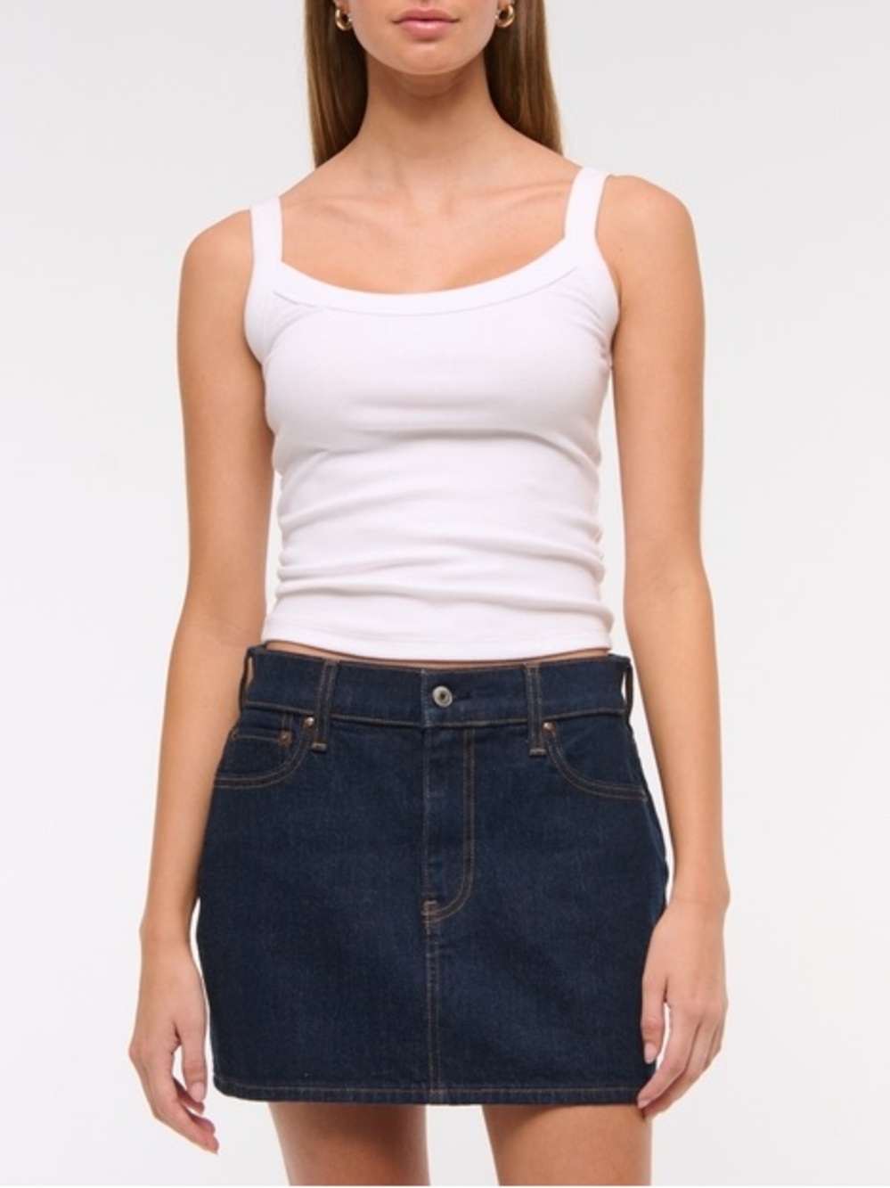 Abercrombie & Fitch Mid Rise Denim Mini Skirt - Picture 3 of 8